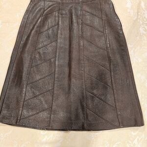 Vintage Brown Leathet Skirt